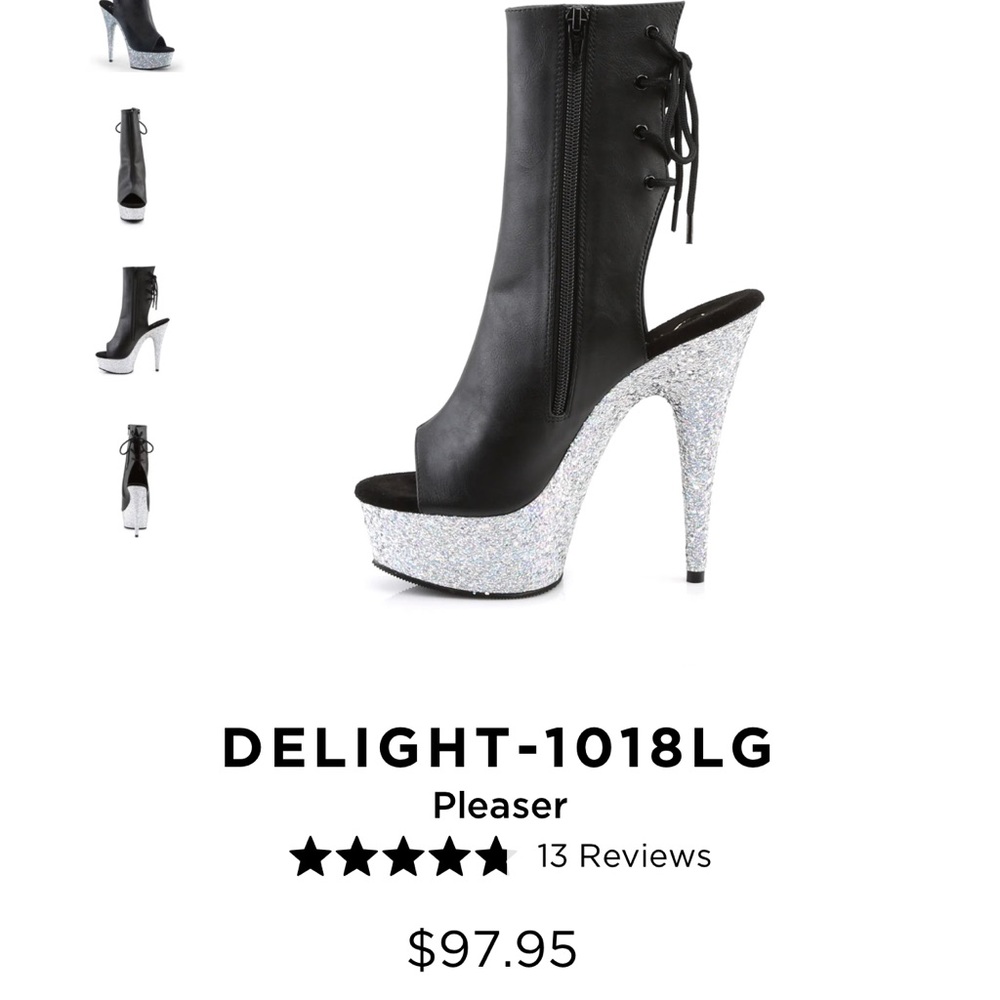 Pleaser open toe platform stiletto booties. BRAND NEW NEVER WORN! Size 6. NWT!!
